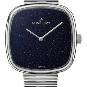 GOMELSKY-SHINOLA  EPPIE SNEED SANDSTONE WATCH (Alligator and Silver Metal Strap)